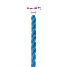 Vidaxl Pracovné lano modré 6 mm 25 m polypropylén