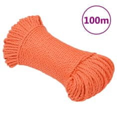 shumee Pracovné lano oranžové 8 mm 100 m polypropylén