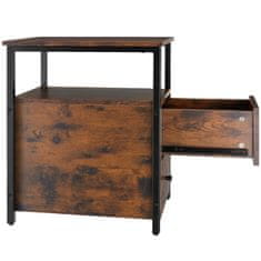tectake Nočný stolík Tullamore 49,5x30x61,5cm - Industrial tmavé drevo