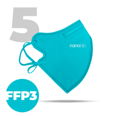 Nanolab 5 x Český bezpečný nano respirátor FFP3 modrý