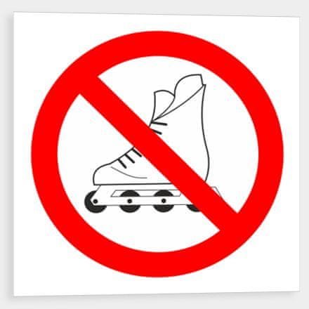 Traiva Zákaz vjazdu na kolieskových korčuliach - symbol Samolepka 92 x 92 mm tl. 0.1 mm - Kód: 02326