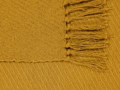 Beliani Bavlnená deka 125 x 150 cm horčicová YARSA