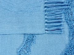Beliani Bavlnená deka 125 x 150 cm modrá KHARI