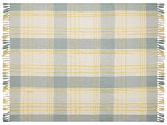 Beliani Bavlnená deka 125 x 150 cm žltozelená BETALI