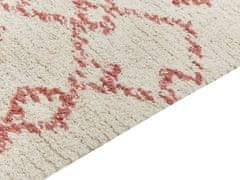 Beliani Bavlnený koberec 140 x 200 cm béžová/ružová BUXAR