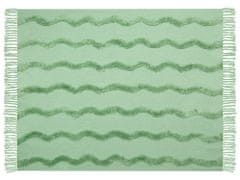 Beliani Bavlnená deka 125 x 150 cm zelená KHARI
