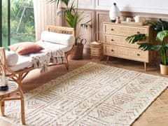 Beliani Bavlnený koberec 140 x 200 cm béžová/ružová EDIRNE