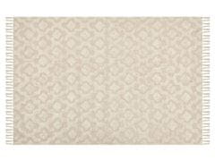 Beliani Bavlnený koberec 140 x 200 cm béžový AKSARAY
