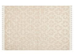 Beliani Bavlnený koberec 140 x 200 cm béžový ITANAGAR