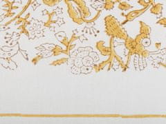 Beliani Bavlnený vankúš 45 x 45 cm žltý/biely BILOBA