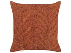 Beliani Bavlnený vankúš geometrický vzor 45 x 45 cm oranžová LEWISIA