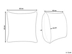 Beliani Bavlnený vankúš s geometrickým vzorom 45 x 45 cm béžovo-biely BANYAN