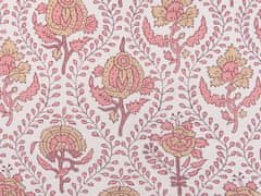 Beliani Bavlnený vankúš kvetinový vzor 45 x 45 cm červená/ biela PICEA