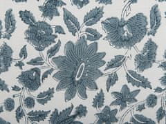 Beliani Bavlnený vankúš kvetinový vzor so strapcami 45 x 45 cm biela a modrá RUMEX
