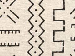 Beliani Bavlnený vankúš s geometrickým vzorom 45 x 45 cm biela a čierna MYRICA