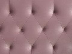 Beliani Rozkladacia zamatová posteľ 90 x 200 cm ružová MONTARGIS