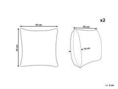 Beliani Súprava 2 bavlnených vankúšov so strapcami 45 x 45 cm čiernobiela ROCHEA