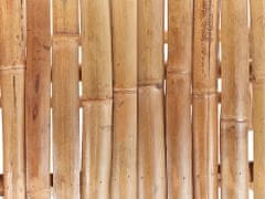 Beliani Záhradné bambusové ležadlo svetlé drevo/krémová biela LIGURE
