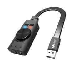 C-Tech PC externá zvuková karta SC-7Q, USB, 7.1 surround sound, audio switch