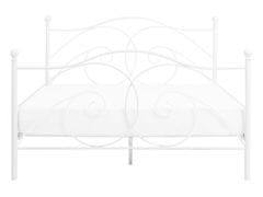 Beliani Kovová posteľ 140 x 200 cm biela DINARD