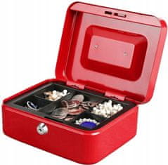 Korbi Prenosná pokladňa, kovová, červená 20x9x16 cm