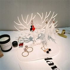 Korbi Stojan na šperky, organizér, stromček z bieleho parožia