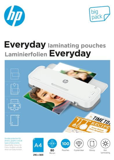 HP Laminovacia fólia Everyday A4 80 Micron Big Pack, 100 ks