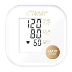 Vitammy ULTRA BEAT ramenný tlakomer, farba biela/zlatá