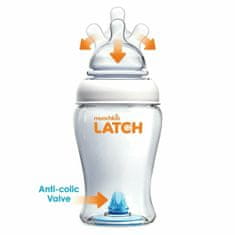 MUNCHKIN LATCH, Set Dojčenských fliaš s antikolikovým ventilom, 240ml, od 0m+, 2ks
