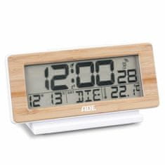 ADE CK1703 Bambusové digitálne hodiny s izbovým teplomerom