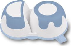 BABY ONO Dětská dvoukomorová miska s lžičkou Baby Ono modrá 200 a 150 ml