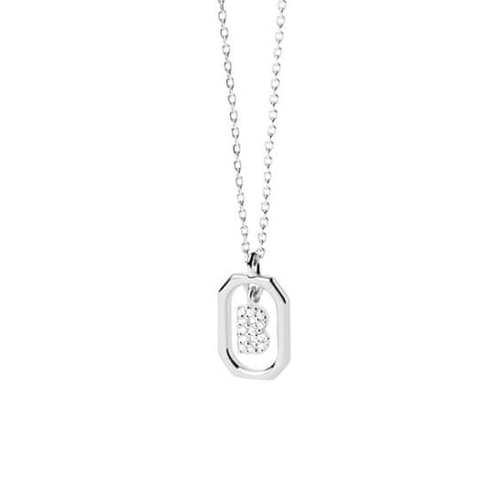 PDPAOLA Pôvabný strieborný náhrdelník písmeno "B" LETTERS CO02-513-U (retiazka, prívesok)
