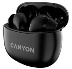 Canyon TWS-5 BT slúchadlá s mikrofónom, BT V5.3 JL 6983D4, púzdro 500mAh +40mAh až 38h, čierna