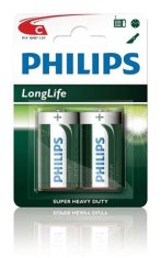 Philips batéria C LongLife zinkochloridová - 2ks, blister