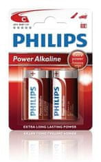 Philips batéria C PowerLife, alkalická - 2ks
