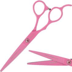 Enzo Kadeřnické nůžky na stříhání vlasů 5,5 pro leváky růžové