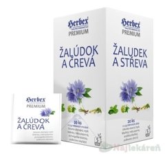 Herbex HERBEX Premium ŽALÚDOK A ČREVÁ bylinná zmes, čaj 20x1,5g