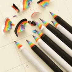 Northix 10x Ceruzky s dúhovými farbami - biela 