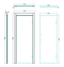 Sentiotec Dvere do sauny DS40 Clear 650x1960mm
