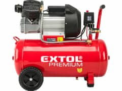 Extol Premium Kompresor olejový dvojvalcový, príkon 2,2kW, nádoba 50l, max. 8bar