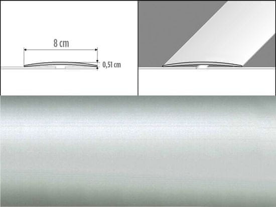 Effector Prechodové lišty A71 - SAMOLEPIACE šírka 8 x výška 0,51 x dĺžka 100 cm - strieborná