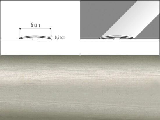 Effector Prechodové lišty A70 - SAMOLEPIACE šírka 6 x výška 0,51 x dĺžka 200 cm - inox