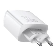 BASEUS Compact sieťová nabíjačka USB-C / 2x USB 30W 3A PD QC, biela