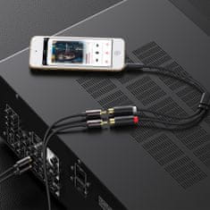 Ugreen AV109 audio adaptér 3.5mm mini jack / 2x RCA, šedý