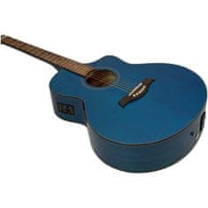 Dimavery STW-50, elektroakustická gitara typu Mini Jumbo, modrá