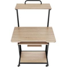 tectake Písací stôl Fife 80x65,5x130,5cm - Industrial svetlé drevo, dub Sonoma