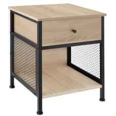 tectake Nočný stolík Killarney 45x46x55,5cm - Industrial svetlé drevo, dub Sonoma