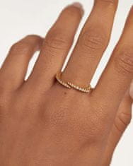 PDPAOLA Pozlátený otvorený prsteň s čírymi zirkónmi EMBRACE Gold AN01-805 (Obvod 50 mm)