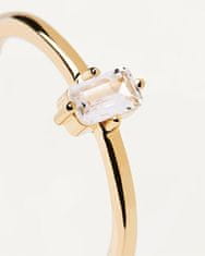 PDPAOLA Elegantný pozlátený prsteň s čírym zirkónom MIA Gold AN01-806 (Obvod 54 mm)