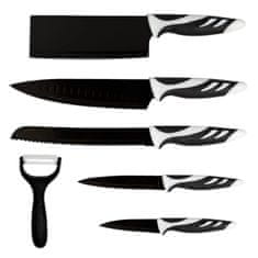 Northix Súprava nožov so škrabkou na zemiaky - čierna 